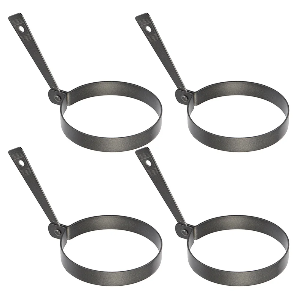 

4pcs Non-Stick Food Grade Egg Rings Thickened Cooking Mold For Fried Egg Pancake Crumpet Round Shape Retention Tool