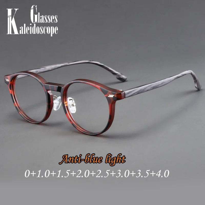 نظارات قراءة مضادة للضوء الأزرق للنساء، نظارات بإطار دائري أنيق، نظارات كلاسيكية خفيفة لقصر النظر الشيخوخي للرجال
