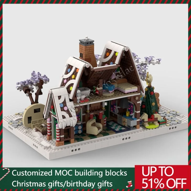 Personnaliser hiver Village série pain d'épice maison modèle de construction bricolage bloc enfants assemblage ensemble jouet cadeaux d'anniversaire MOC-10267