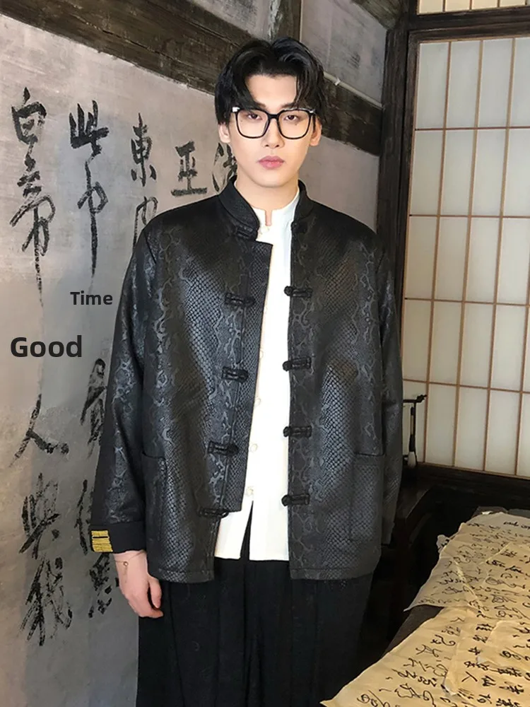 

New Chinese Sle Snake Year Limited Edition Men's Spring Autumn Jaet Haome Stand Collar Zhongan Suit National Sle S...