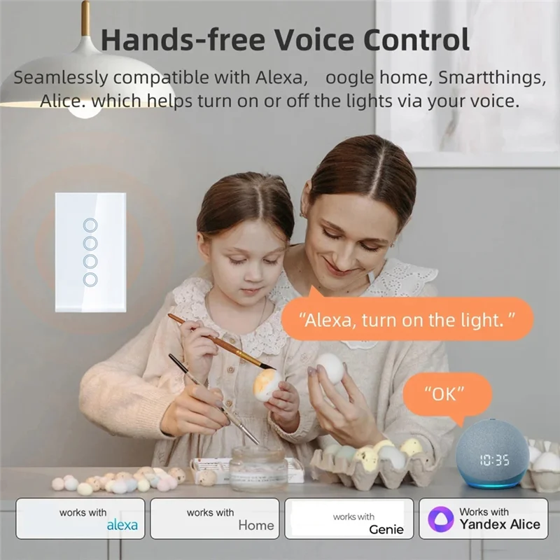 

ABZV-Wifi Умный выключатель света 2500 Вт Сенсорный переключатель с нейтральным проводом Умное управление жизнью через Alexa Google Home