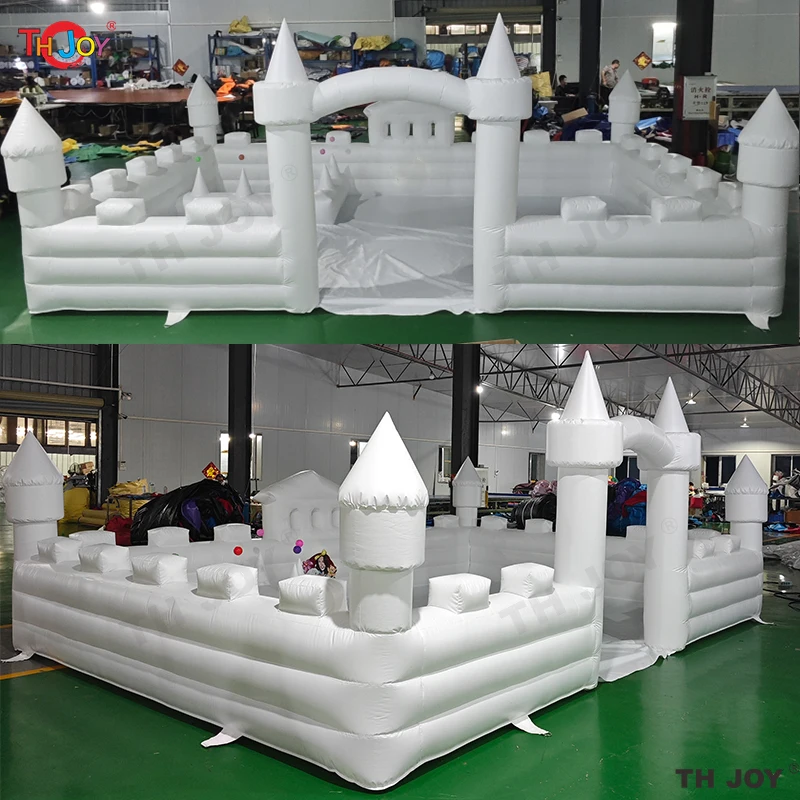 상업용 PVC 상업용 흰색 바운스 하우스, 파티 렌트용, 타이 다이 색상, 공기 송풍기 포함, 풍선 탄력 성, 10 피트, 13 피트 