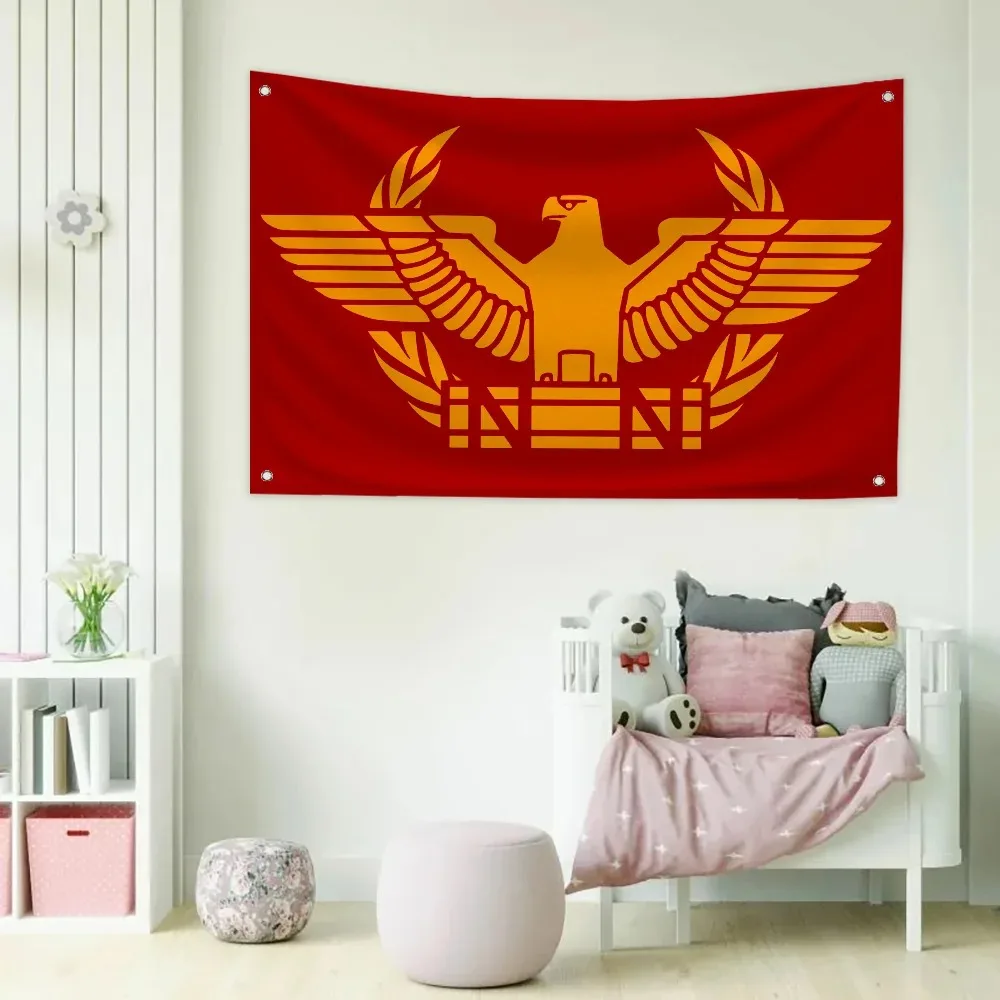 حديقة العلم غرفة المرآب الديكور شنقا العلم نسيج الجدار الديكور نسيج الإمبراطورية الرومانية القديمة غرفة نوم أثاث المنزل في الهواء الطلق