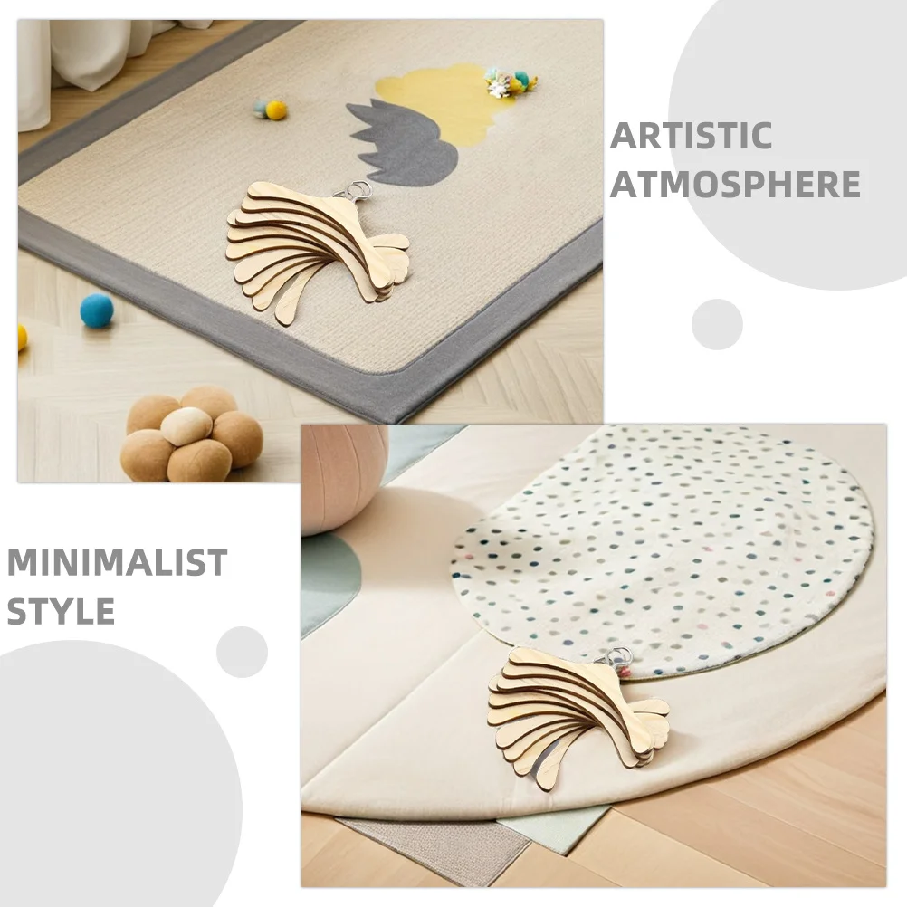 20Pcs 12cm Wooden Mini Hangers Natural Wood Storage Display Rack for Dollhouse Accessories Dollhouse Hanger Making Supplies