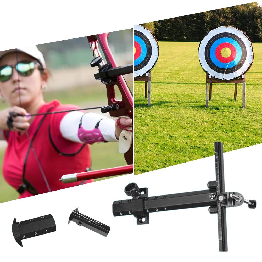 6-Zoll-Bogenschießen-Recurve-Bogenvisier, verstellbare T-Form, Recurve-Bogenvisier, Schießvisier für Outdoor-Schießen, Jagdzubehör