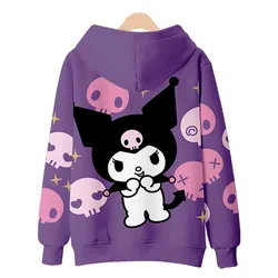 Kawaii Kuromi Hoodie For Girls Long Sleeve Sweatshirts Children Spring Autumn Sanrio Cartoon Kids Casual Hooded Pullover Tops