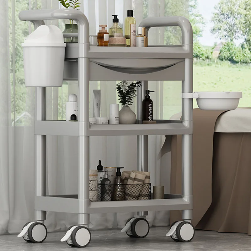 Storage Auxiliary Salon Trolley Utility Medical Makeup Cosmetic Salon Trolley Tattoo Serving Carrello Atrezzi Furniture Fg19