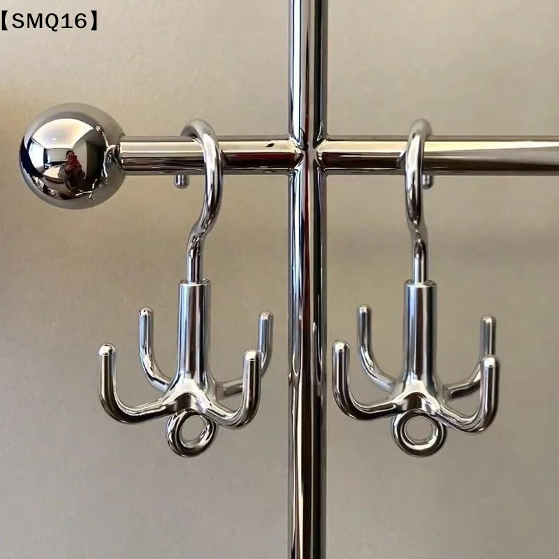 1 Pcs Multifunctional Rotating Clothes Hook Punch Free 4-Claw Rotation Coat Hanger Belt Organizer Scarf Storage Wardrobe【SMQ】