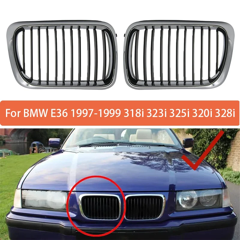 

Пара левых и правых передних решеток капота для BMW E36 1997 1998 1999 318i 323i 325i 320i 328i 51138195152 51138195151