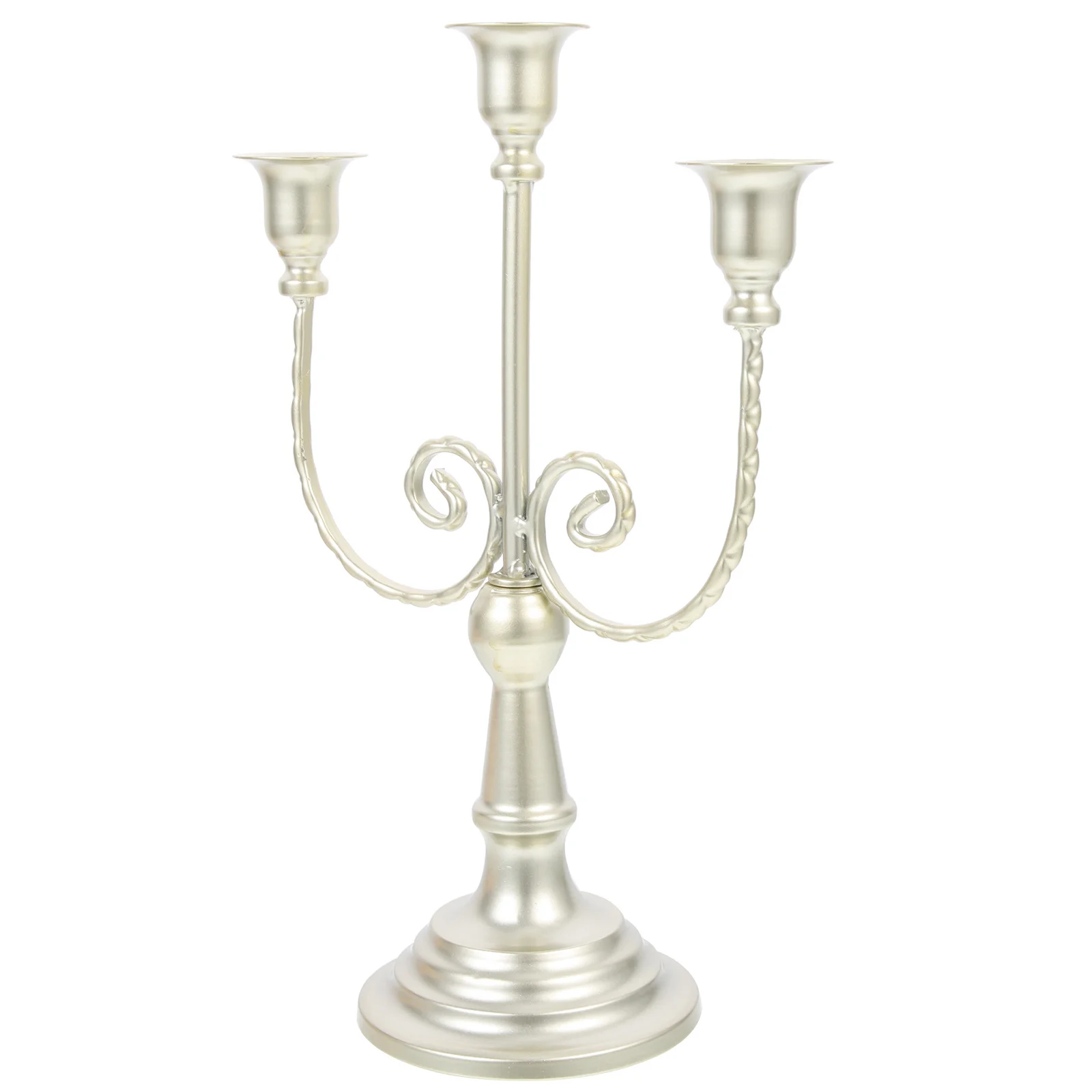 

Vintage 3-Arms Iron Candelabrum European Style Candlestick Desktop Adornment Home Decoration Gift Metal Stand 3-Head