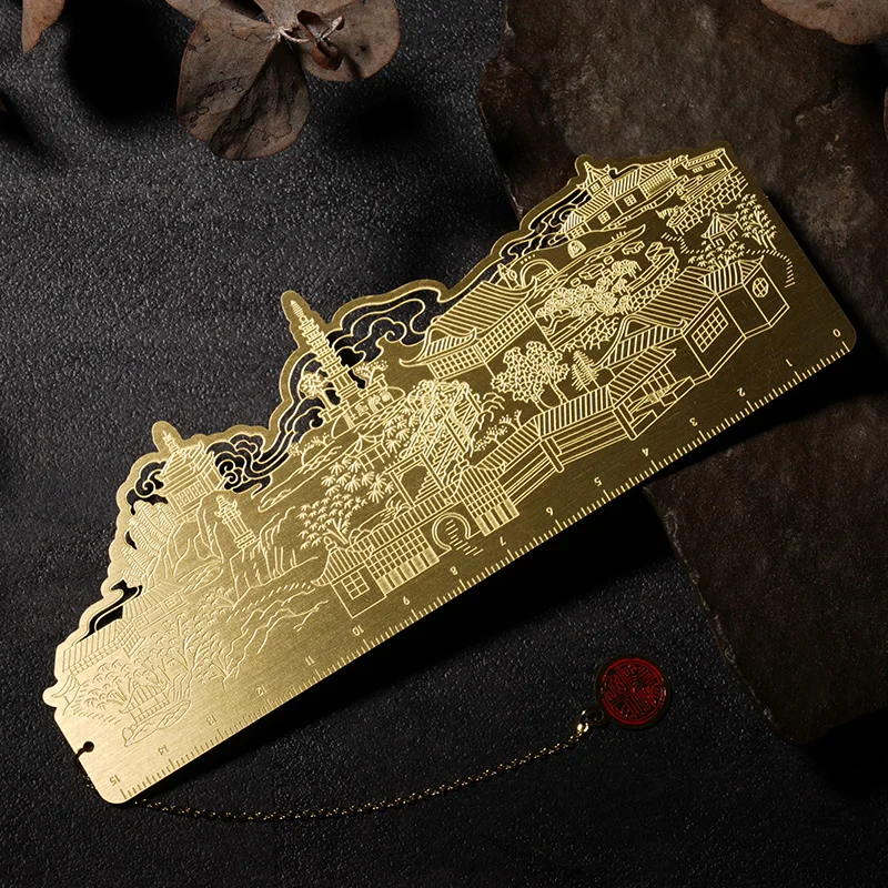 مسطرة إشارة مرجعية معدنية - أداة قياس علامة الكتاب للطلاب والمعلمين والمكتب والمدرسة وإكسسوارات المنزل المزخرفة