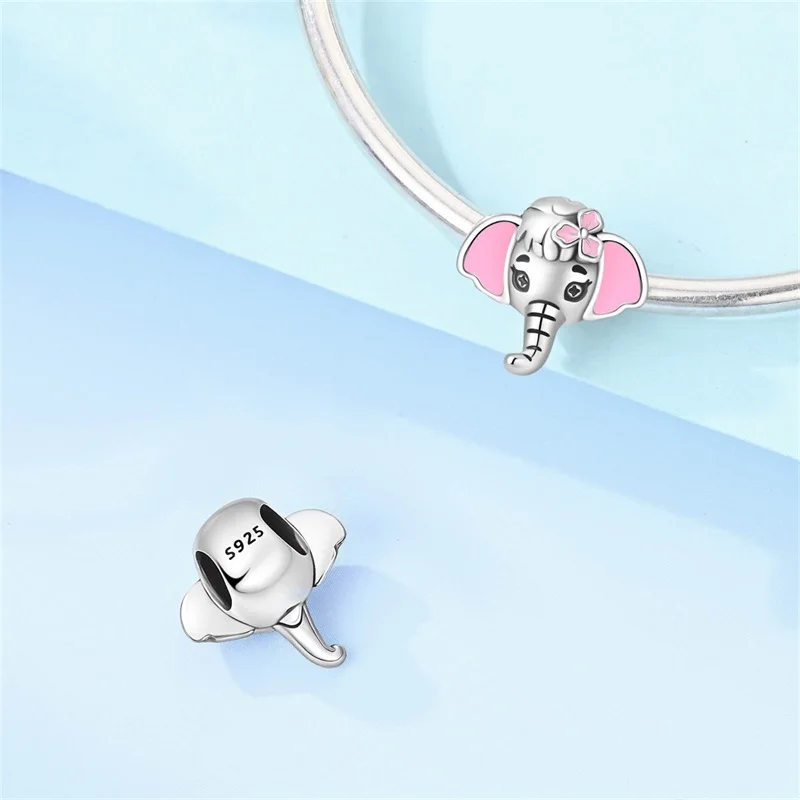 

925 Sterling Silver Summer Elephant Charms Beads Fit Original Bracelet DIY Women Exquisite Birthday Anniversary Jewelry Gifts