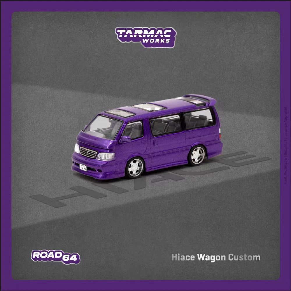 

PreSale TW 1:64 Hiace Wagon Custom Purple Diecast Diorama Car Model Collection Miniature Toys Tarmac Works