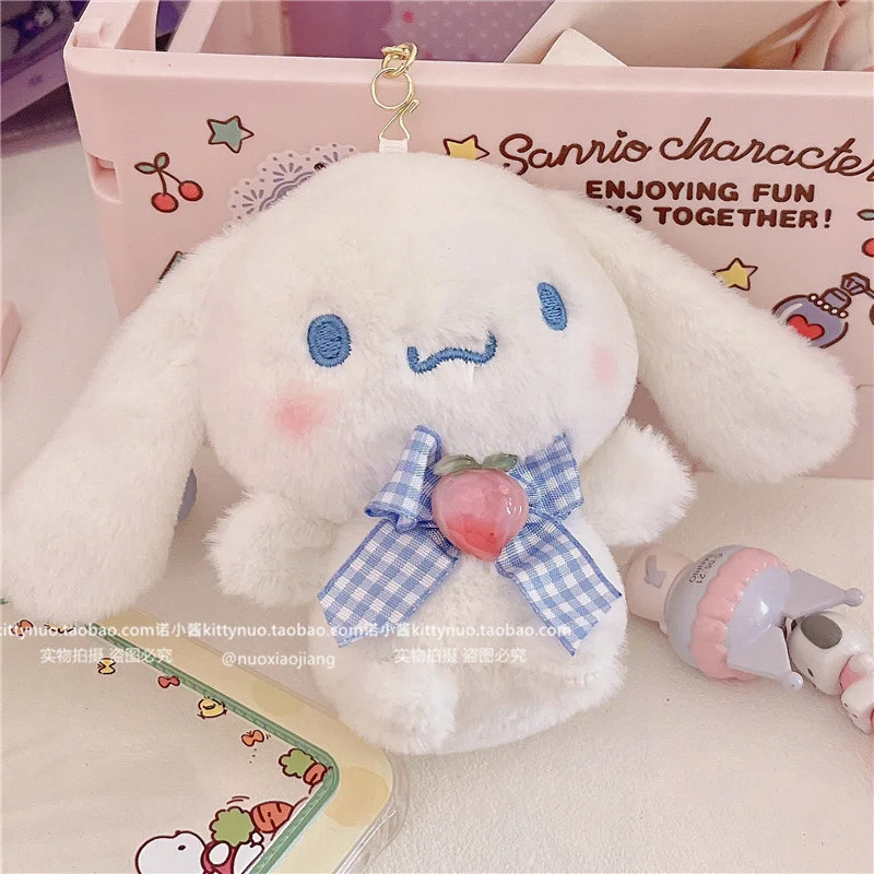 Kawaii Sanrio Mymelody Kuromi Cinnamoroll Plush Doll Key Chain Pendant Schoolbag Decoration Girls Christmas Gift Home Furnishing