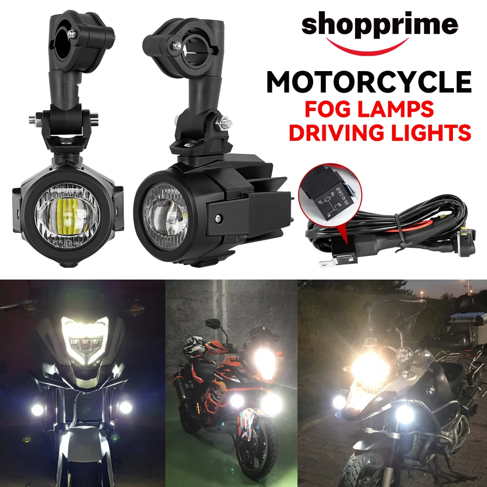 2X LED Motorcycle Fog Light For BMW R1200GS F800GS Motorcycle spotlights Universal Additional Headlight Running Compatible Light
