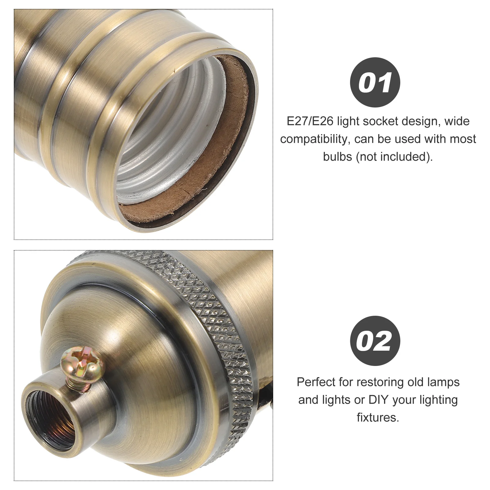 

Light Bulb Holder Socket Lamp Base Light Bulb Holder Retro Metal Screw For Diy Ceiling Lamp Repair Kit Fixture