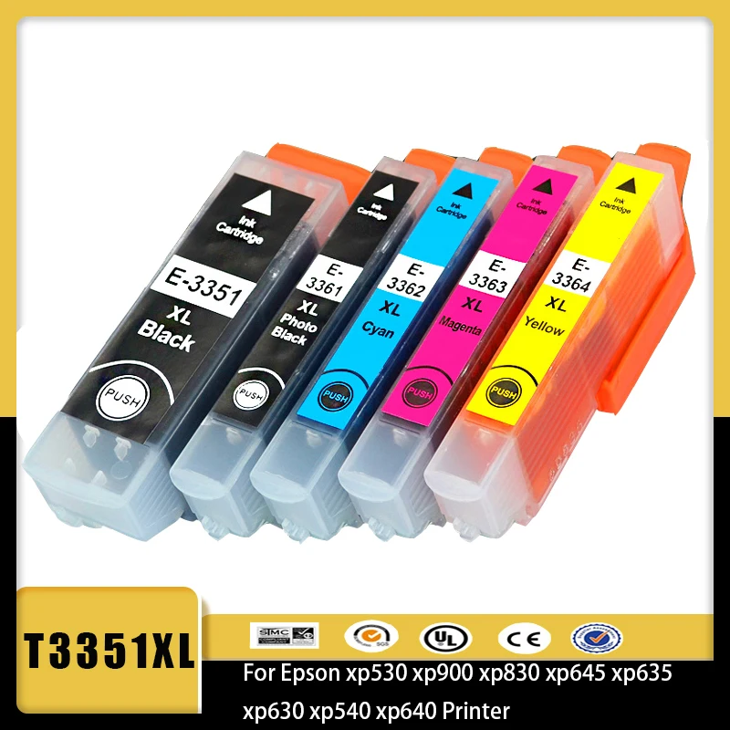 Vilaxh Compatible FOR EPSON 33XL 33 Ink cartridge For T3351 T3361 Expression Premium XP 530 540 630 640 635 645 830 900 Printer