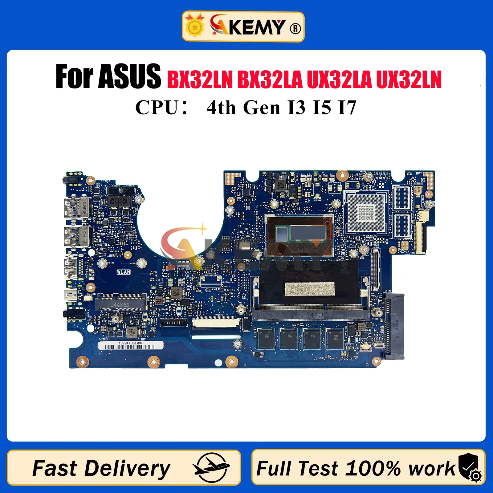 

UX32LA Laptop Motherboard For ASUS ZenBook UX32L BX32LN BX32LA UX32LA UX32LN Notebook Mainboard With I3 I5 I7 CPU 100% tests OK