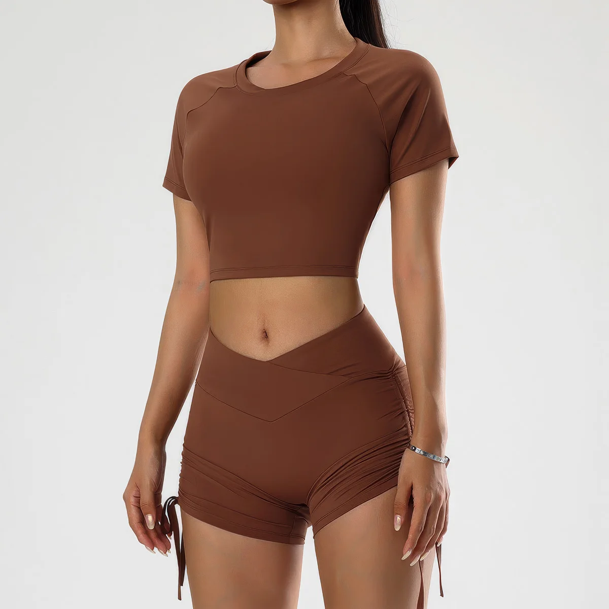 

Women's Tracksuit Yoga Set 2PCS Shorts Set Sports T -shirt Fitness Breathable Workout Top Run Cycling Gym Shorts Tights Clothes