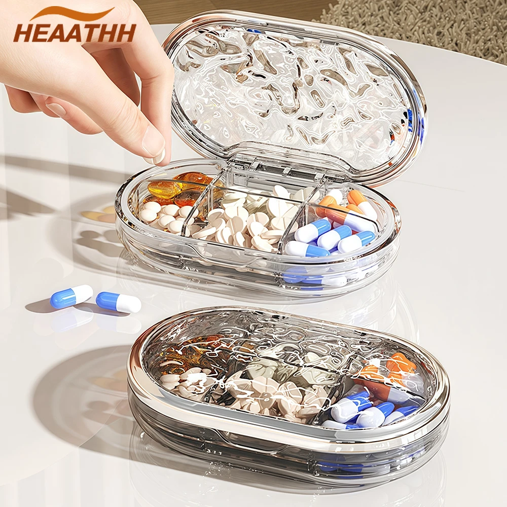 

Travel Pill Organizer,Pill Case with 4/6 Compartments,Compact Pill Case for Vitamins, Supplements,Medicine,Travel Pill Container