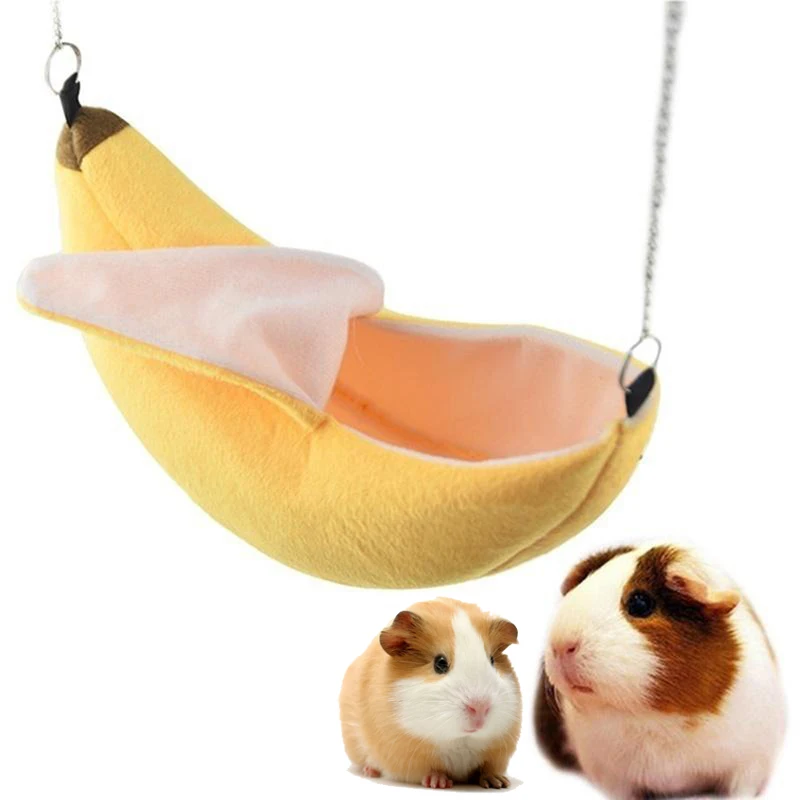 Bananen-Hamster-Bett, weiche Hängematte, kleines Tier, warmes Bett, Hauskäfig, Nest, Hamster-Zubehör für Haus, Hamster, kleines Vogelhaustier
