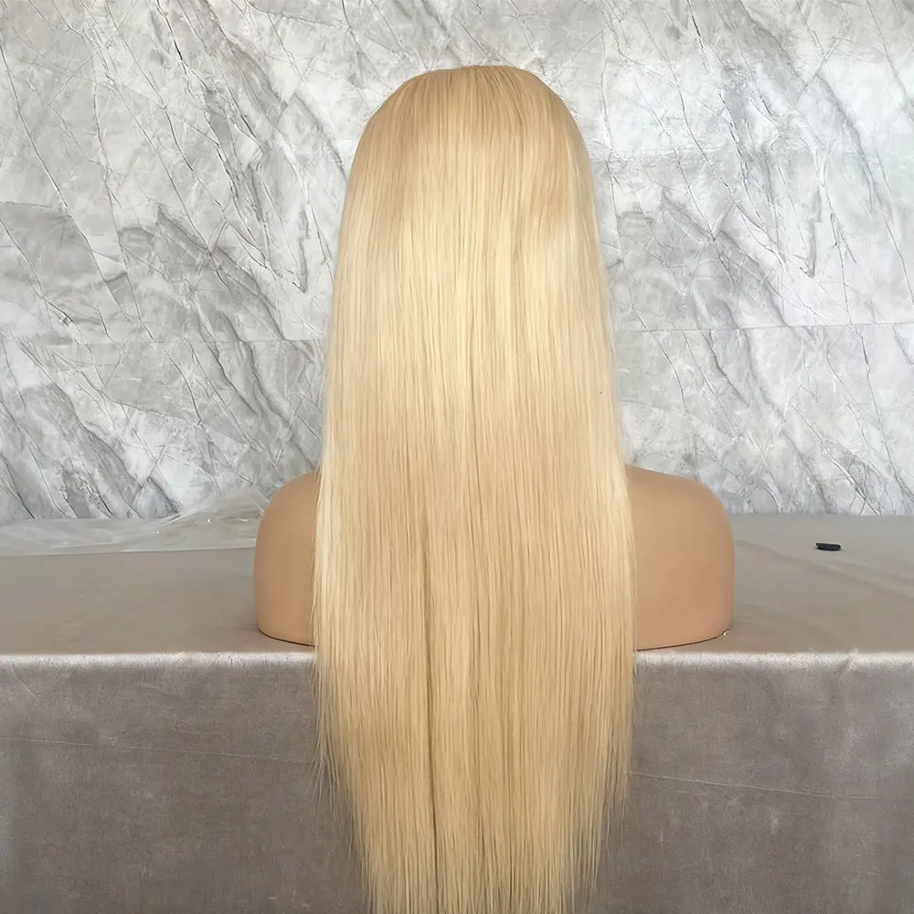 

40 Inch 613 Honey Blonde Colored Lace Front Human Hair Wigs 220 Density Brazilian Remy Bone Straight 13x6 Frontal Wig For Women