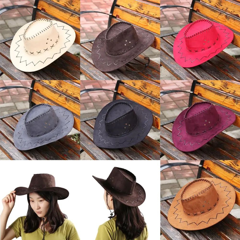 Practical Men Lady Suede West Fancy Dress Polyester Cowboy Hat Unisex Cap