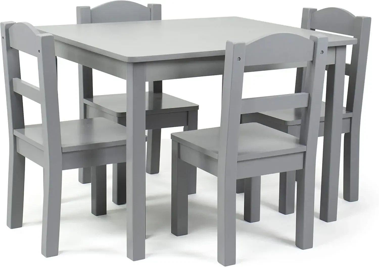 

Kids Wooden Table and 4 Chairs Set, Grey - Kids Table and Chair Set for Toddlers and Children for Arts, Crafts, and Snack Time -