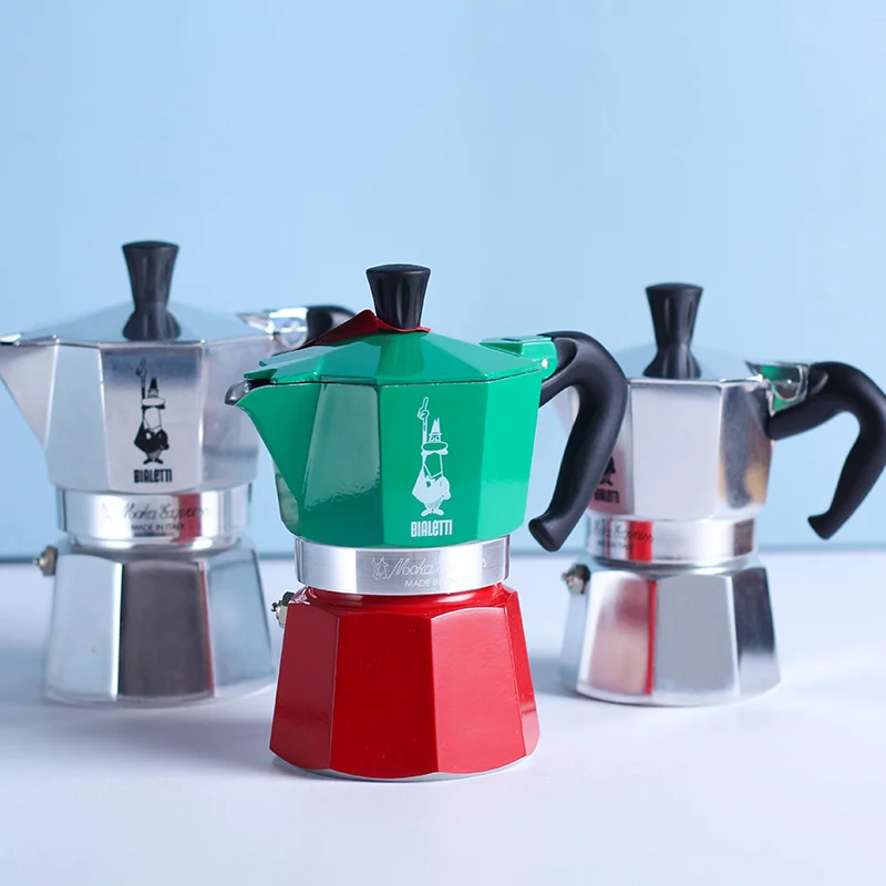 Bialetti Aluminum Coffee Moka Pot Espresso Percolator Stove Coffee Maker Pot Classic Octagonal Shape Home Outdoor Cafe Tool