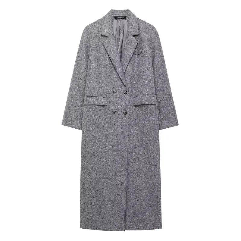 Herfst Winter Nieuwe Sle Dames Lange Jas Losse Veelzijdige Wattenmix Windjack Sle Pak Kraag Bovenkleding