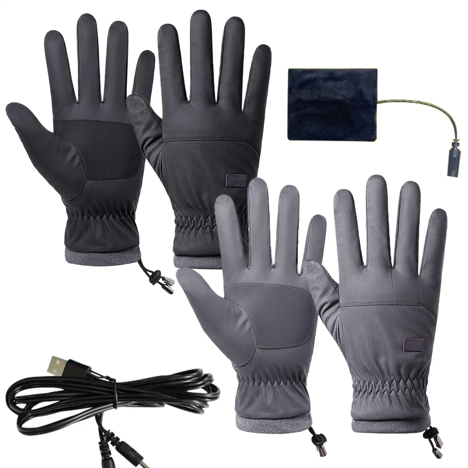 Guantes calefactables USB a prueba de viento 1 par de guantes de esquí de invierno con calefacción eléctrica para snowboard ciclismo, guantes térmicos ergonómicos