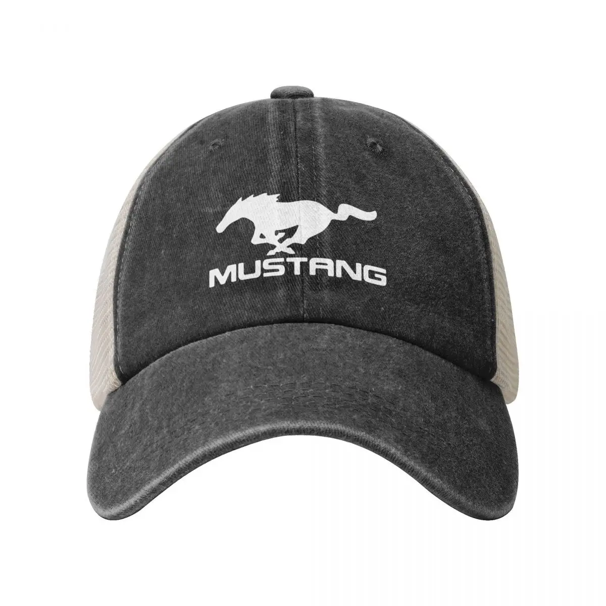 Fashion Unisex MUSTANG Logo Cowboy Mesh Baseball Cap