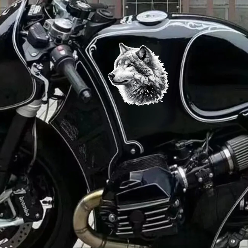ملصق سيارة ذئب رمادي مقاس 12 × 12 سم - ملصق PVC متين بتصميم مرح، يستخدم للسيارات والدراجات النارية وأجهزة الكمبيوتر المحمولة والشاحنات وسيارات الدفع الرباعي