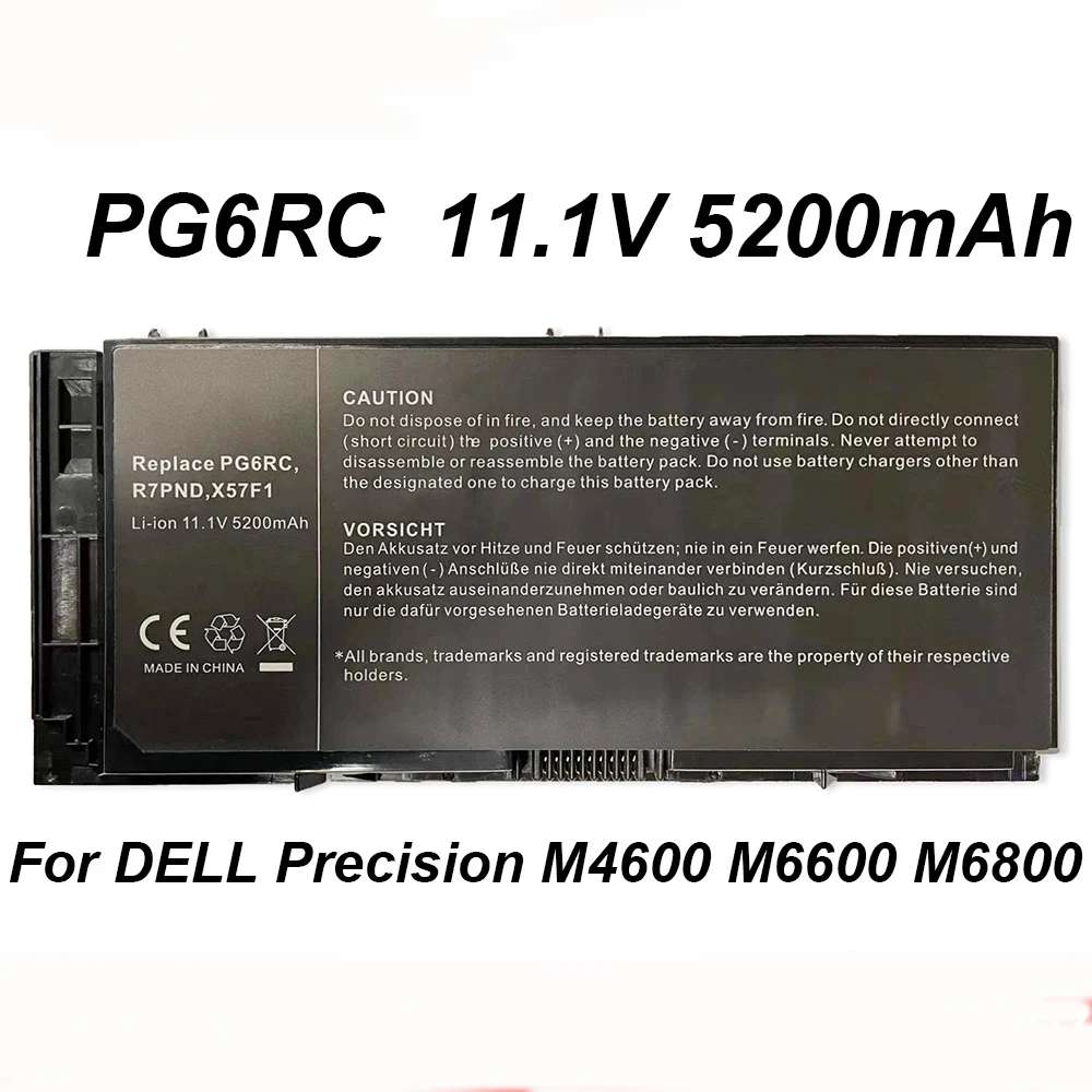 PG6RC FV993 R7PND 11.1V 5200mAh Laptop Battery For Dell Precision M4600 M4700 M4800 M6600 M6700 M6800 Series Notebook