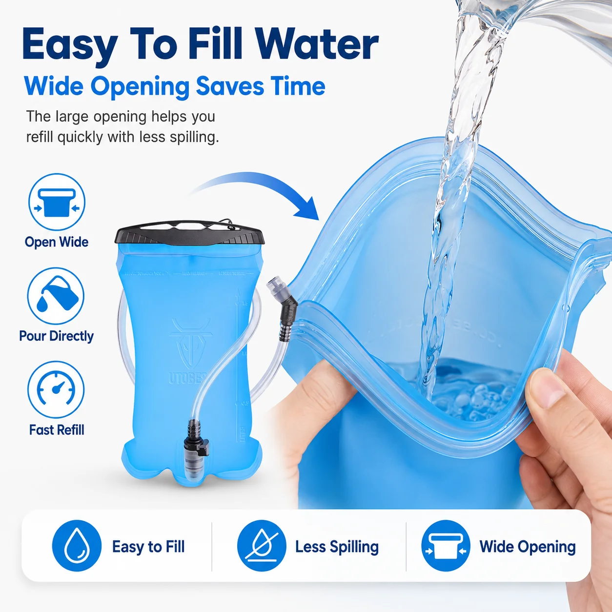 Afbeelding 5: Utobest 1,5l Waterblaas Hydratatie Reservoir Pack Tpu Water Opbergtas Voor Fietsende Rugzak