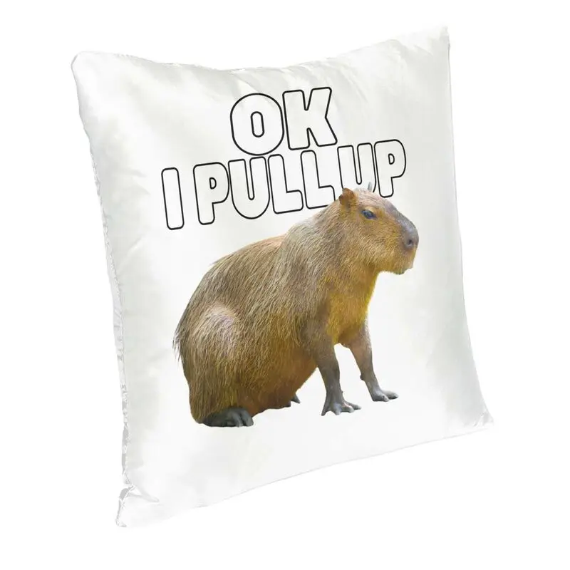Ok Saya Pull Up Capybara Square Throw Pillow Case Home Decorative 3D Double-sided Printing Animal Pet Cushion Cover for Sofa