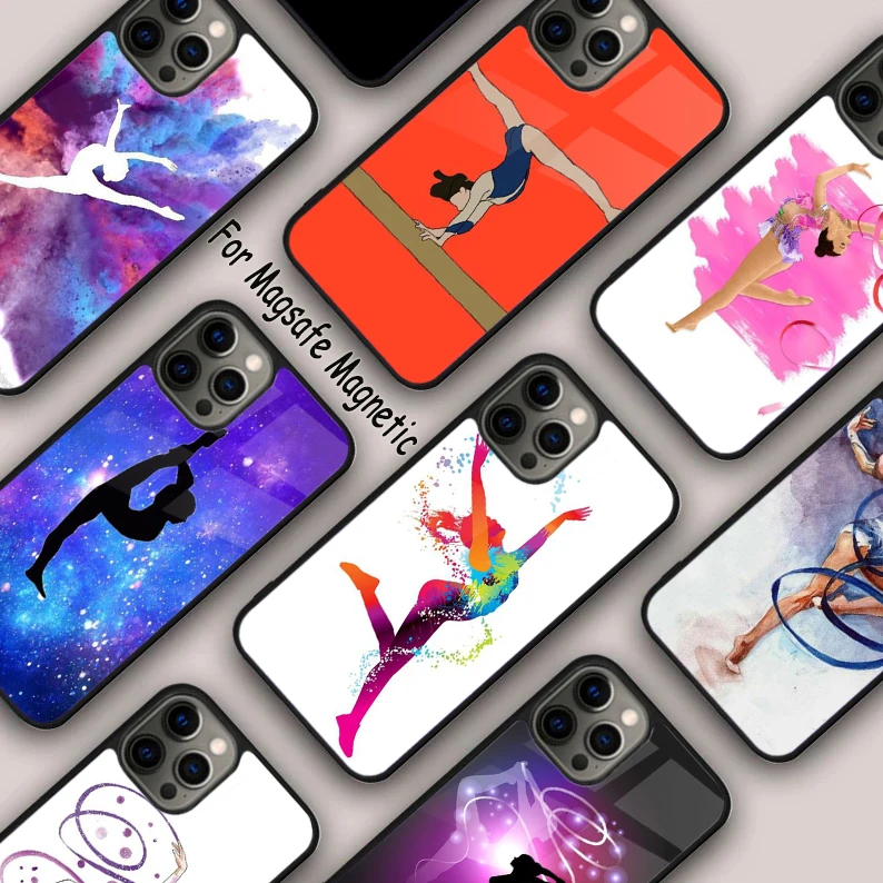 Gymnastics Oil Painting Magnetic Phone Case For APPLE iPhone 16 14 13 12 11 Pro Max 15 Plus Wireless Charge With MagSafe Cover