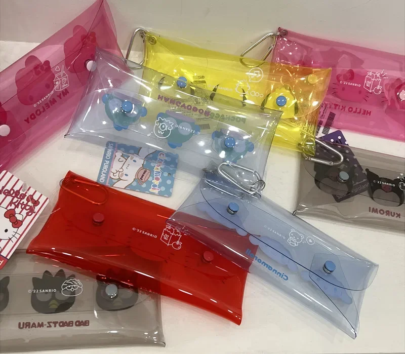 Hello Kitty Astuccio per matite in PVC culomi, scatola di cancelleria, portafoglio per trucco cartoon Sanrio, carino borsa per riporre la mia melodia di Cinnamoroll per le donne