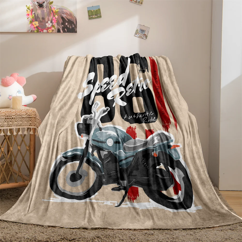 Motorcycle Flannel Throw Blanket Motocross Dirt Bike Lightweight Blanket Super Soft Cozy Warm Blanket for Bed Sofa Couch Decor