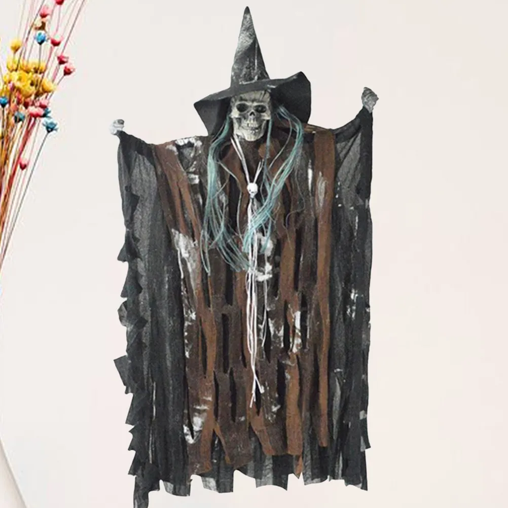 1Pcs Voice-Activated Wizard Hanging Ghost Scary Halloween Decoration Moving Wings Haunted Party Supplies