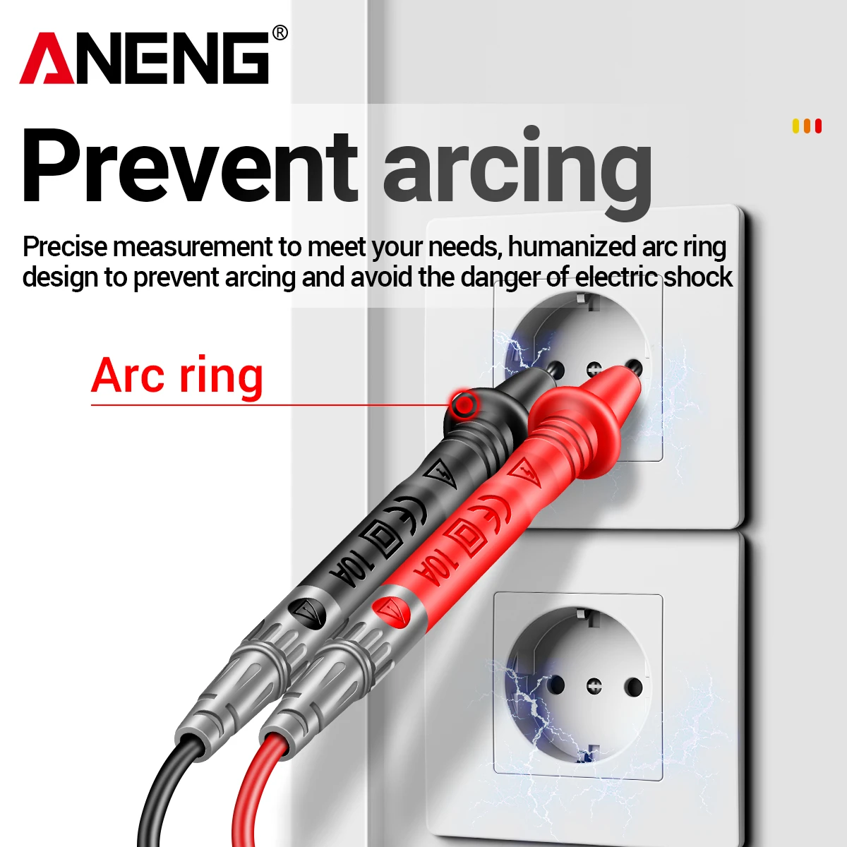 ANENG PT840 Universal-Multimeter-Prüfleitungen 1000V 10A PVC-Messleitungen mit Messingklemmen 70cm Kabel für digitale Zangenmessgeräte Elektrisches Prüfwerkzeug