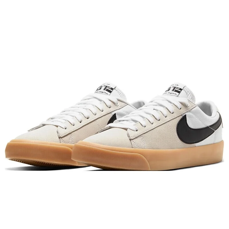 

Nike's New Sb Series Swoosh Suede Leather Wear-Resistant Everyday Skate Shoes for Men and Women, Sb Blazer Zoom Lightweight Comfortable Thin-Soled Outdoor Low-Top Flat Shoes, White Simple Versatile Durable Commuting Casual Sneakers, a Must-Have for Skateb