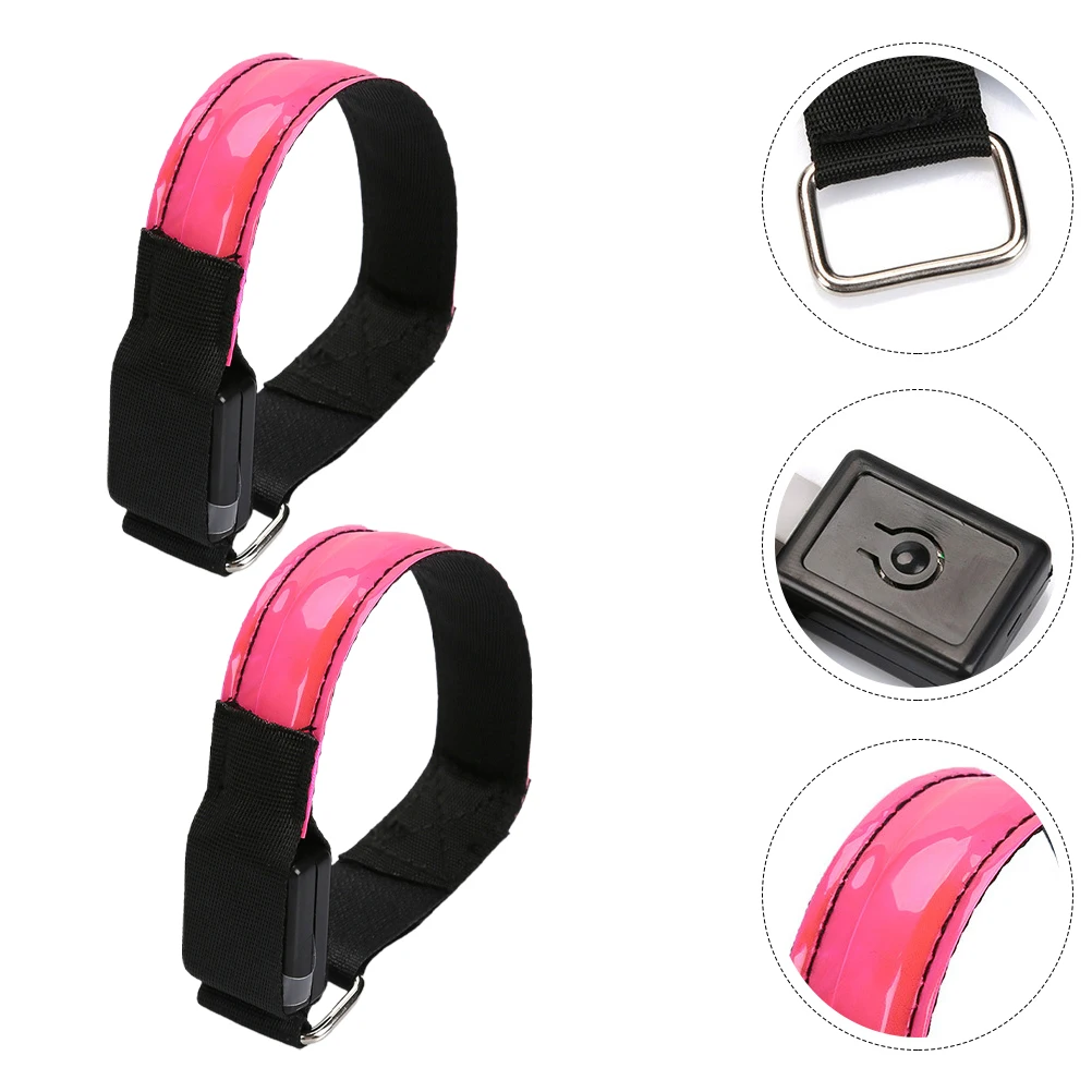 

2 pcs Led Sports Armband Light Night Running Gear Adjustable Waterproof Glow Strap For Outdoor Safety Reflective Wristband