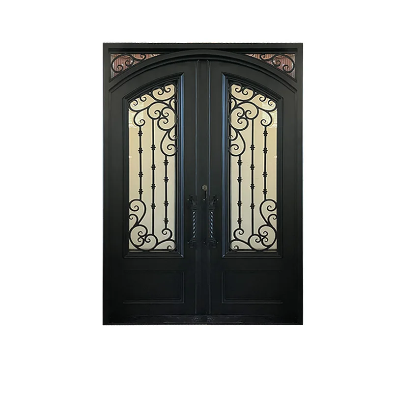 

Новая стильная входная дверь для жилых помещений с индивидуальным дизайном, кованая железная дверь, главная входная дверь из кованого железа.