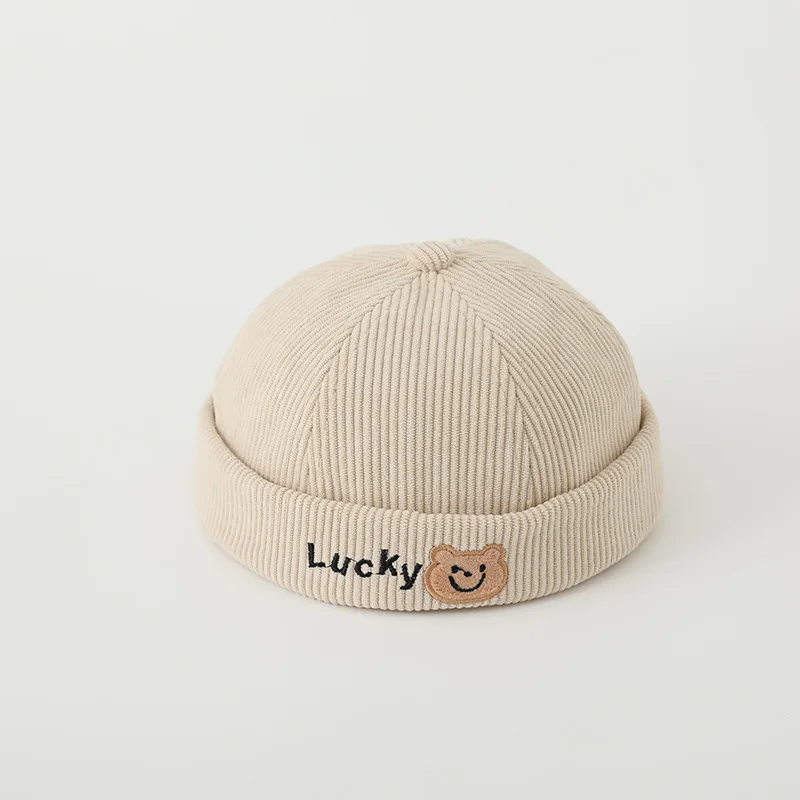 Korean Baby Adjustable Landlord Hat Boy Girl Hip Hop Docker Cap Solid Color Brimless Hats Fashion Children Melon Caps