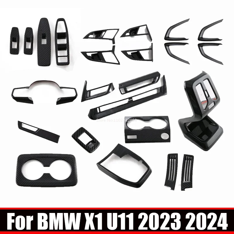 LHD For BMW X1 U11 M sport X design 2023 2024 interior ABS Rear Trunk Gear Shift Water Cup Frame Window Lift Handle Bowl Cover