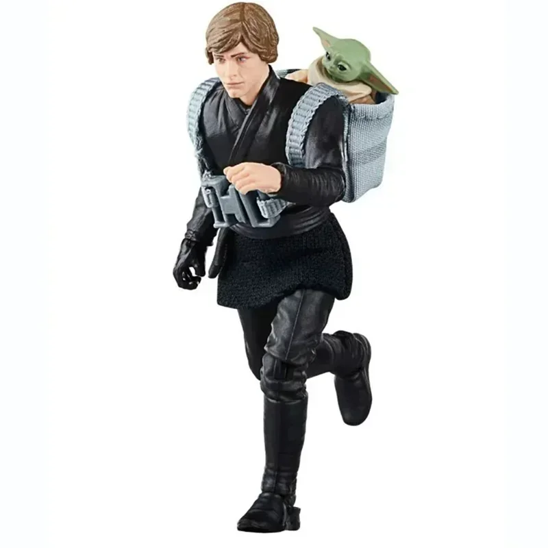 Star Wars Luke Skywalker & Grogu The Of Boba Fett Black Series Baby Yoda Action Figure Model Room Decoration Cartoon Kid Toy Gif