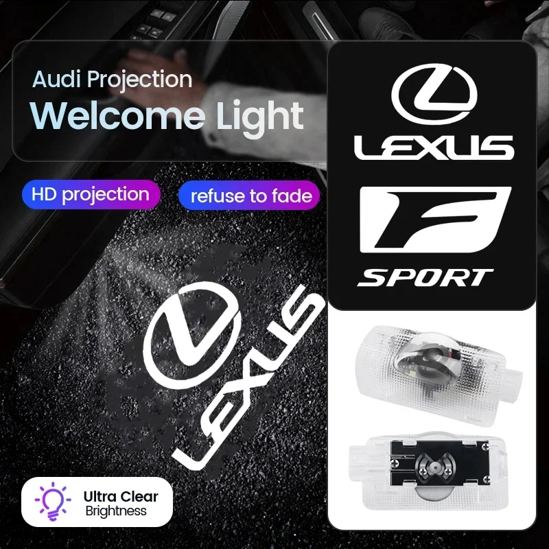 

2Pcs LED Welcome Lights Car Door Emblem Projector Lamps For Lexus LS LC RZ IS350 ES300 GS350 CT200h GX460 LX570 RX500h NX300 LM