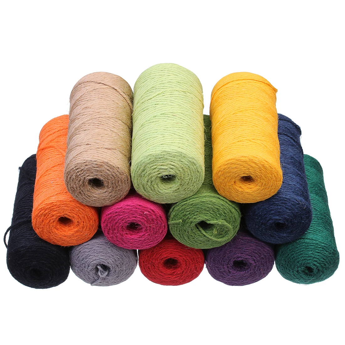 100yards/roll Jute Twine Colorful Braided Burlap Strings Natural Cotton Cord For Jewelry Making Wedding Party Home Decoration