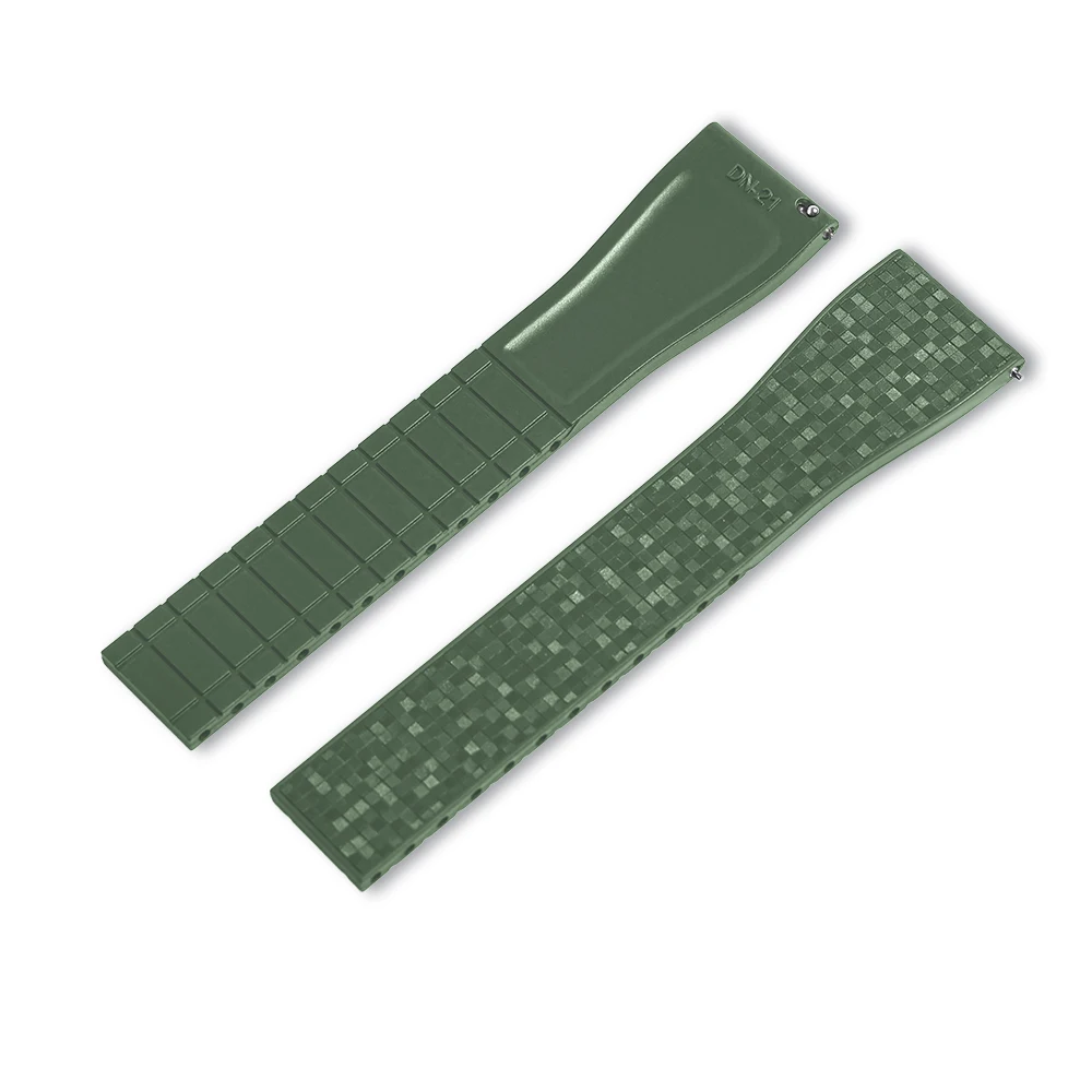 18 mm tot 24 mm alle maten mozaïek FKM rubberen horlogeband voor Rolex Cartier IWC Apple horlogeband met snelsluiting